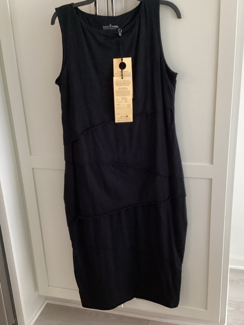 neon buddha Black Sleeveless Midi Shift Dress